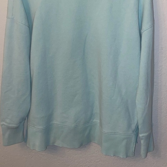 Women's Aqua Blue Light Weight Beach Jumper Sweatshirt - Picture 9 of 9